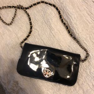 Tory Burch Black Patent Leather Crossbody Bag
